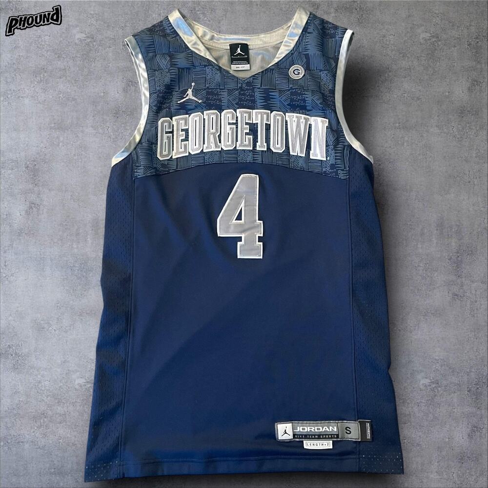 Georgetown Hoyas Jersey Mens Small NCAA Basketball Jordan Dri-Fit Stitched